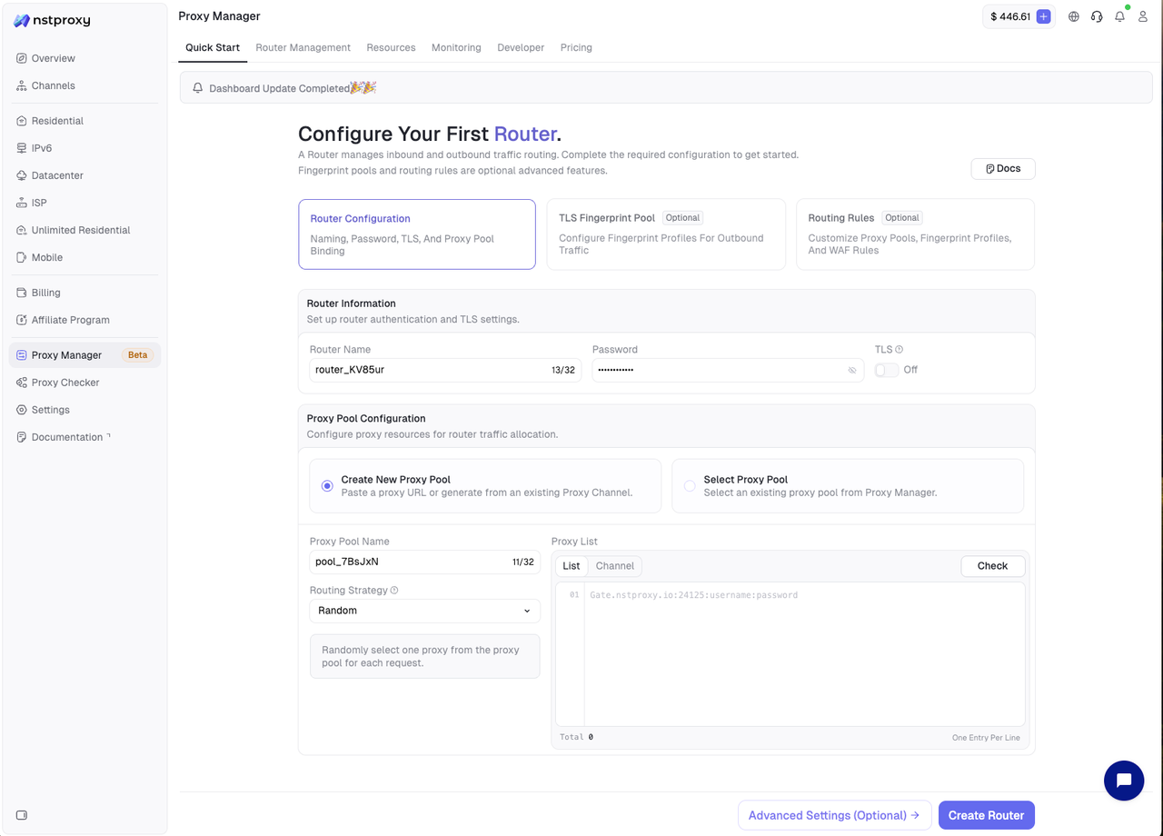 Quick Start - Router basic configuration