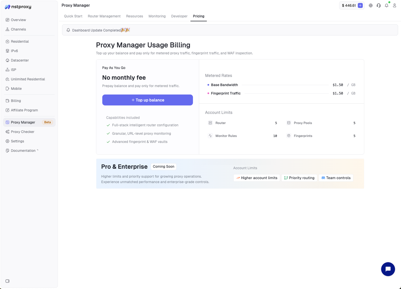 Pricing / Billing